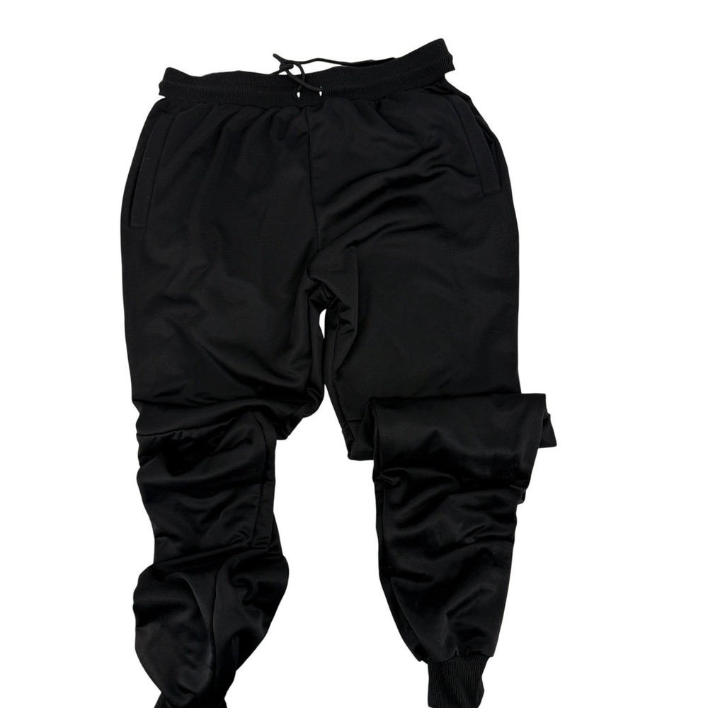 Original Delux Black Athletic Jogger Track Pants‎ White Side Stripe